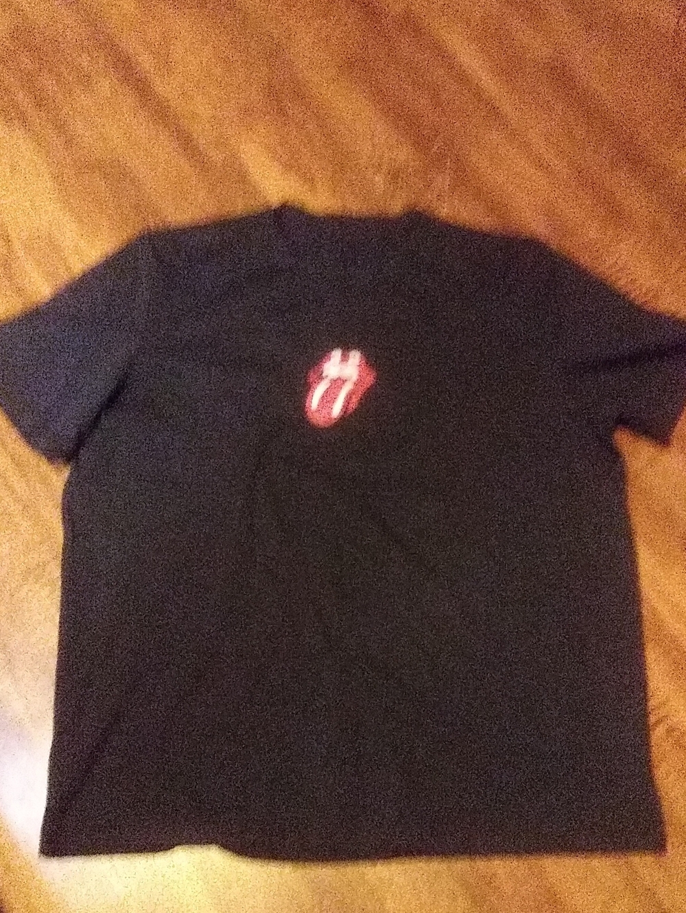 the Rolling Stones Black Short-Sleeve Tee with Red Tongue